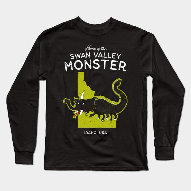 Home of the Swan Valley Monster - Idaho, USA Cryptid Long Sleeve T-Shirt by Strangeology